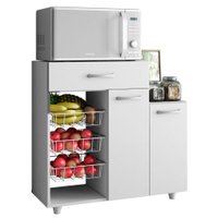 Balcao Para Forno Com Fruteira 2 Portas 90 cm Branco ARMoveis