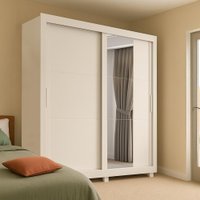 Guarda Roupas Casal com Espelho 2 Portas de Correr 4 Gavetas Siena