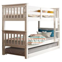 Beliche Madeira Maciça Com Cama Auxiliar 730X715B Branco Lavado Marjori