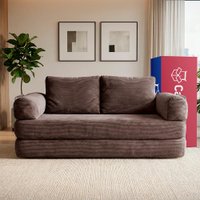 Sofá Cama SmartBox 1,88m AirPress XpandTech D33 Tecido Velourê Marrom Cama inBox