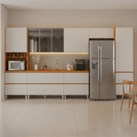 Armário De Cozinha Completa 13 Portas 7 Gavetas Lais Madeirado/Fendi Itatiaia
