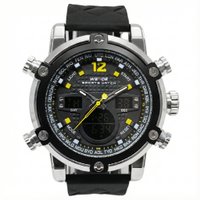 Relógio Masculino Weide AnaDigi WH-5205 Prata e Preto e Amarelo