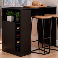 Bancada de Cozinha Genialflex Romana Porta Adega Preto Fosco