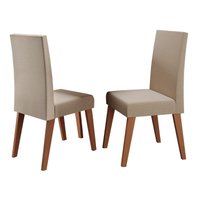 Conjunto Sala de Jantar Com 2 Cadeiras Estofadas Linho Milano