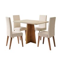 Conjunto Sala de Jantar Mesa 1,20m Moove 4 Cadeiras Veludo Milano Viero