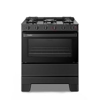 Fogão Esmaltec Ideal Super 5 Bocas Preto Mesa de Vidro Bivolt F5VAP