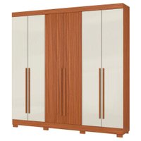 Guarda Roupa Casal 2030230 6 Portas 230 cm Cinamomo Off White Ripado ARMoveis