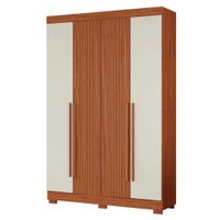Guarda Roupa Solteiro 2030240 4 Portas 154 cm Cinamomo Off White Ripado ARMoveis