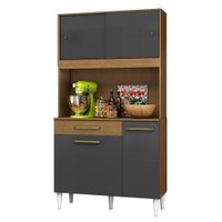 Kit Cozinha Compacta 4 Portas 2004306 91 cm Atacama Grafite ARMoveis
