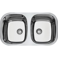 Cuba de Embutir Prime Isis 2C 34 BL em Aço Inox Alto Brilho 76 x 44 cm - Tramontina
