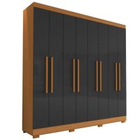 Guarda Roupa Casal Dubai 8 Portas 240 cm Cinamomo Grafite ARMoveis