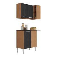 Kit Armário de Cozinha Aéreo Canto com Balcão 90cm 3 Portas Pequim Multimóveis MP2381