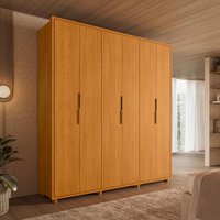 Guarda-Roupas Matisse 6 Portas de Giro com 4 Gavetas e 7 Prateleiras - Pallazio Cor:Cinamomo