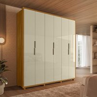 Guarda-Roupas Matisse 6 Portas de Giro com 4 Gavetas e 7 Prateleiras - Pallazio Cor:Cumaru e Opala