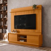 Home Theater Siena 2 Portas de Bater 2 Prateleiras e Detalhes Chanfrados no Tampo  e Base Cinamomo - Pallazio