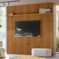 Painel Piso-Teto Ripado New Guaporé com Prateleira Alta e Suporte TV até 75