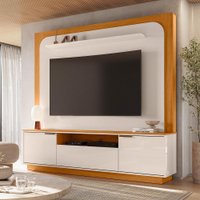 Home Theater Nilo 2 Portas de Giro e 1 Gaveta Telescópica Acabamento Chanfrado e Cantos Arredondados - Pallazio Cor:Cina