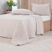 Kit Colcha Casal Santorini New 100% Poliéster 220x240cm Tessi Centeio Claro