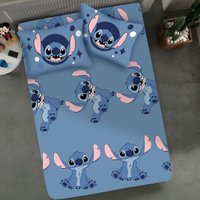 Jogo de Cama Casal 3 Pçs Stitch Disney 70% Algodão 30% Poliéster  Big Stitch Jeans