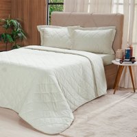 Kit Colcha Casal 200 Fios Lisa 100% Algodão 220x240cm Verde Broto