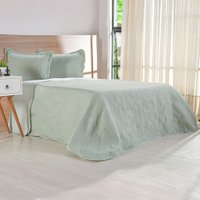 Kit Cobre Leito Casal Ultra Lisse Lisa New 100% Poliéster 210x230cm Verde Menta