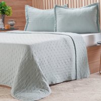 Kit Colcha Casal Miraggio New Soft 100% Poliéster 220x240cm Azul Lago