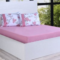 Jogo de Cama King Malha 3 Pçs Bella Cama New 100% Algodão190x200x40cm Coral Serenity