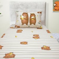 Jogo de Cama Solteiro 2 Pçs Joy 70% Algodão 30% Poliéster Portallar Capivara