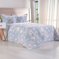 Kit Cobre Leito Casal Ultra Lisse New 100% Poliéster 210x230cm Martina