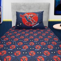 Jogo de Cama Solteiro 2 Pçs Homem-Aranha 70% Algodão 30% Poliéster Portallar Spider Trend