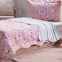 Kit Colcha Solteiro Ultra Lisse New Kids Rolinho 100% Poliéster Fairy Tale