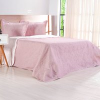 Kit Cobre Leito Casal Ultra Lisse Lisa New 100% Poliéster 210x230cm Rosa Bruma