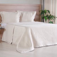 Kit Colcha King Satinatta Cetim 100% Poliéster 260x280cm Algodão Cru