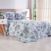 Kit Cobre Leito Casal Ultra Lisse New 100% Poliéster 210x230cm Lucca