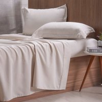 Jogo de Cama Queen 4 Pçs 1000 Fios 55% Algodão 45% Poliéster Tessi Bege