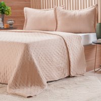 Kit Colcha Casal Miraggio New Soft 100% Poliéster 220x240cm Avelã Leve