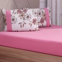 Jogo de Cama King Malha 3 Pçs Bella Cama New 100% Algodão190x200x40cm Rosa Genova