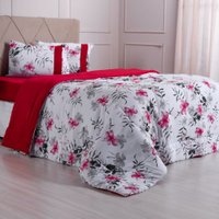 Edredom Solteiro Bella Cama Malha 125g/m² 100% Algodão 160x220cm Vermelho Aline