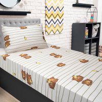 Jogo de Cama Solteiro Kids 2 Pçs Doce Vida Malha 70% Algodão 30% Poliéster Portallar Capivara