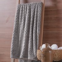 Manta King Brushed New Microfibra Flannel 100% Poliéster 230x260 Cinza Soft