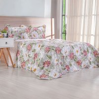 Kit Cobre Leito Casal Ultra Lisse New 100% Poliéster 210x230cm Caterina