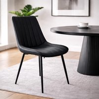 Cadeira de Jantar Sala Cozinha Taina Estofada Preto Design Anatômico Moderna e Confortável