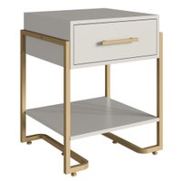 Mesa de Cabeceira 1 Gaveta P1059 49 cm Arenas Dourado PP Milani Store