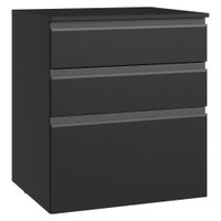 Balcão de Cozinha 60 cm 3 Gavetas Suspenso Preto Nice Madesa