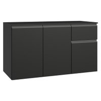 Balcão de Cozinha 120 cm 3 Portas 1 Gaveta Suspenso Preto Nice Madesa