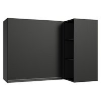 Armário Aéreo de Canto 1 Porta e Adega Preto Nice Madesa