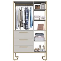 Closet 3 Gavetas P1060 182X103 cm Arenas Dourado PP Milani Store