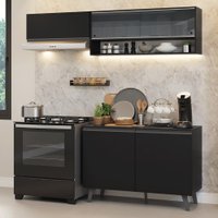 Armário de Cozinha Compacta 200 cm Preto Nice Madesa 10