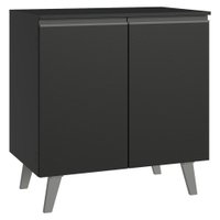 Balcão de Cozinha 80 cm 2 Portas Com Pés Preto Nice Madesa