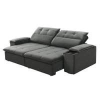 Sofá Retrátil e Reclinável 3 Lugares 2,10m com Porta Copos Amore